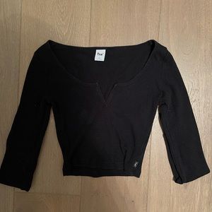 TNA waffle long sleeve cropped